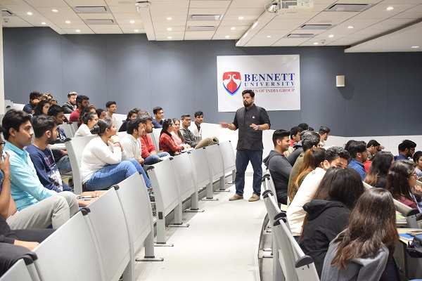 Rahul Menon explaining the importance of confidence in public speaking and debating