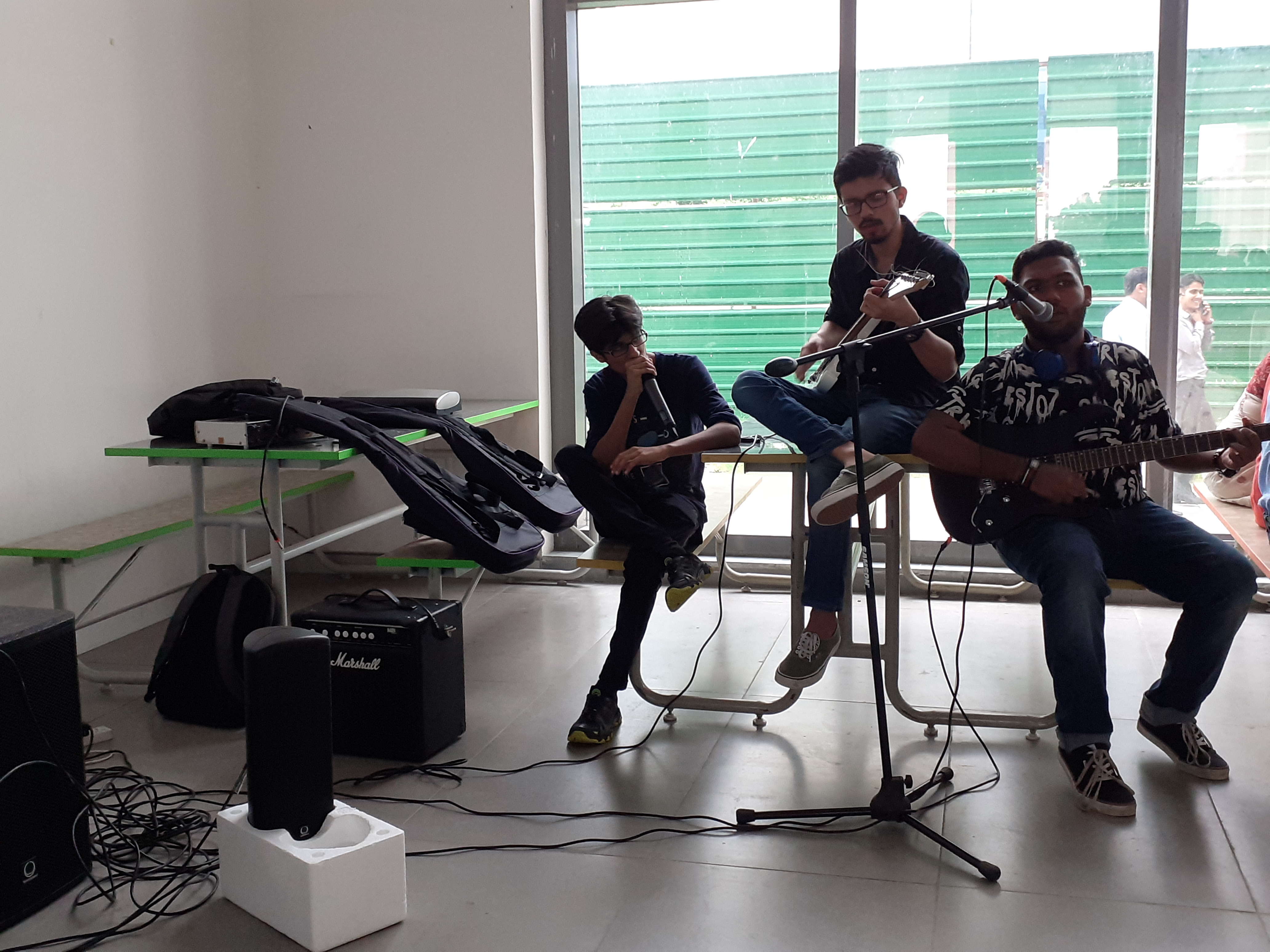 Students from Bennett University's music club, Advaita, perform on the occasion of Teachers’ Day to give the event a musical edge