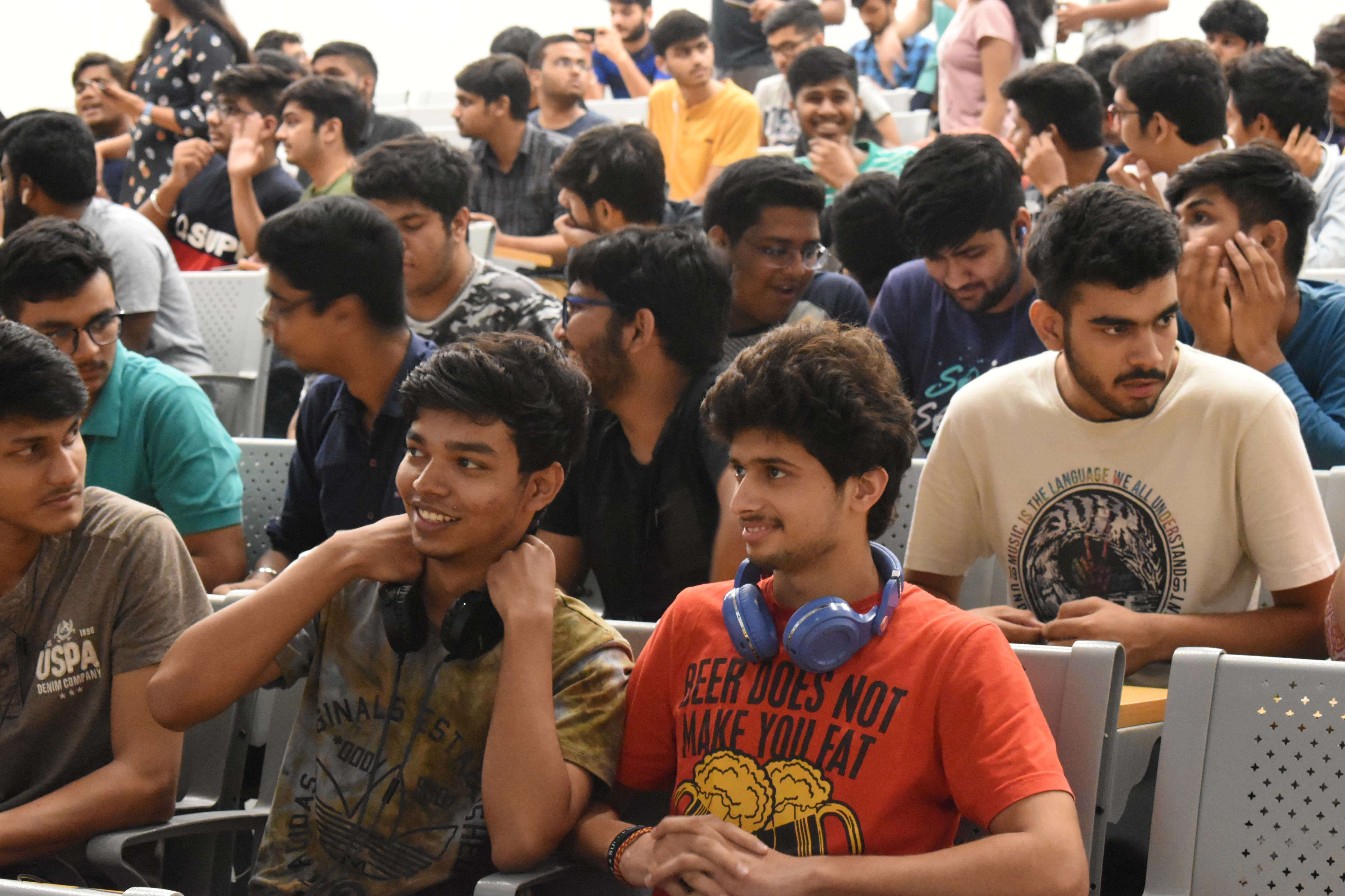 Avid and enthusiastic PUBG players waiting eagerly for the tournament, organised by Pulse, a club at Bennett University, to begin